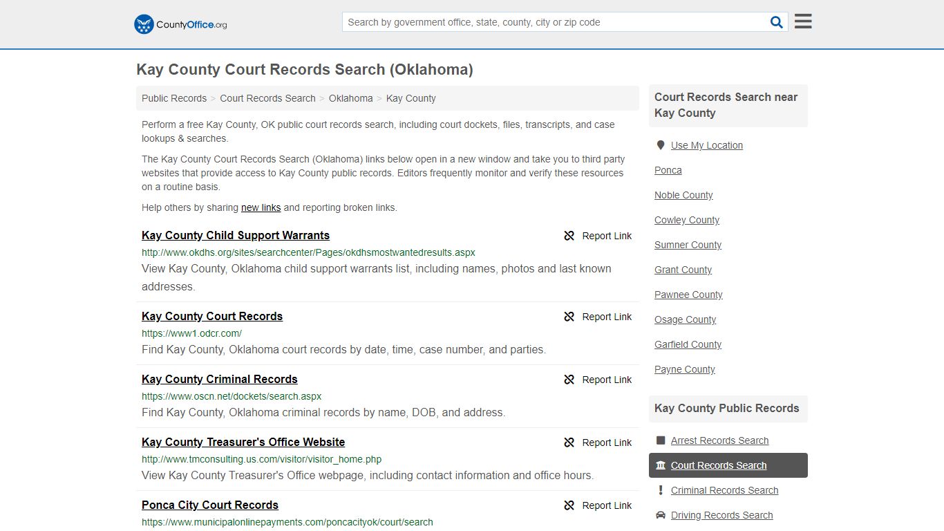 Court Records Search - Kay County, OK (Adoptions, Criminal ...