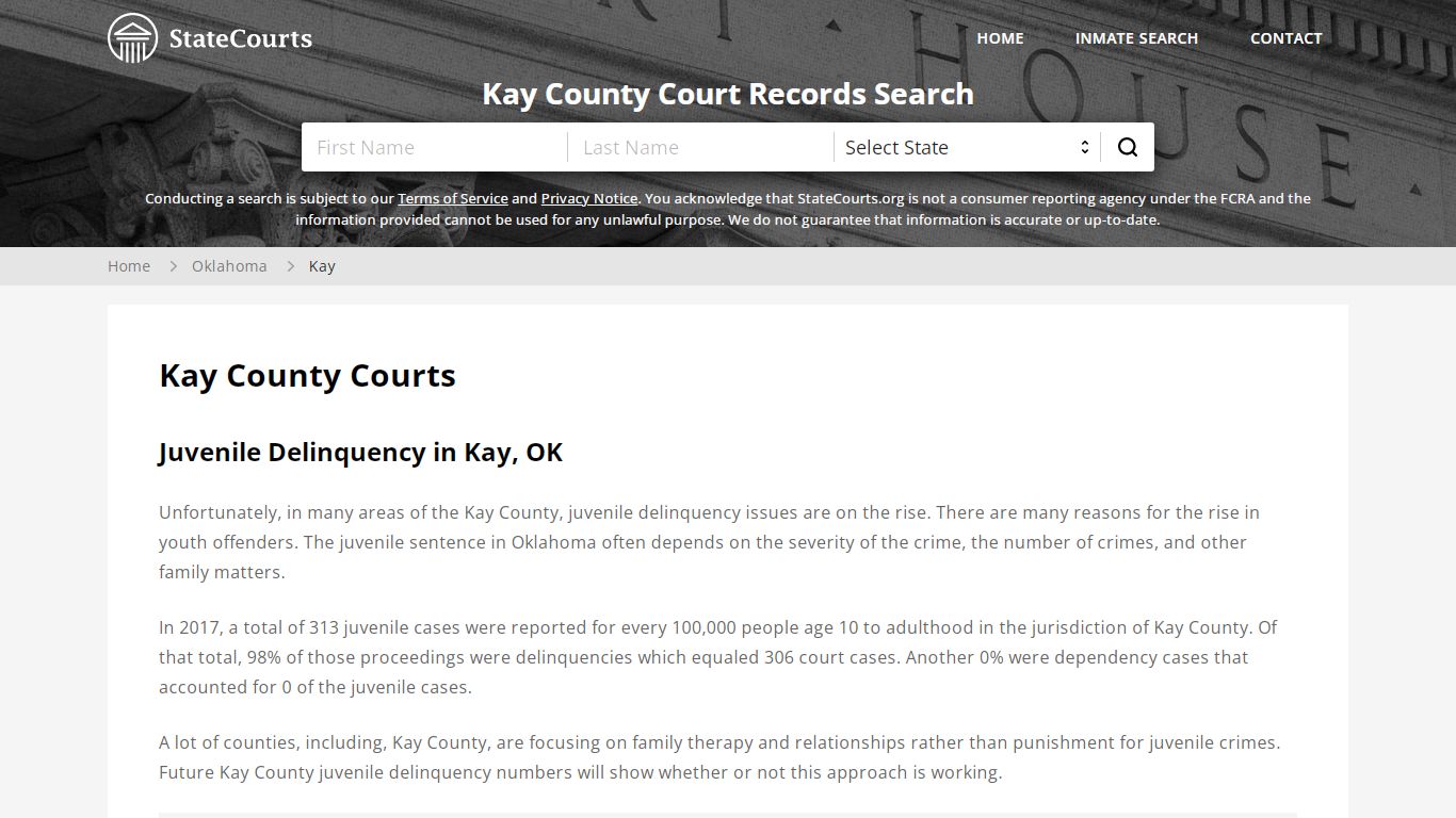 Kay County, OK Courts - Records & Cases - StateCourts